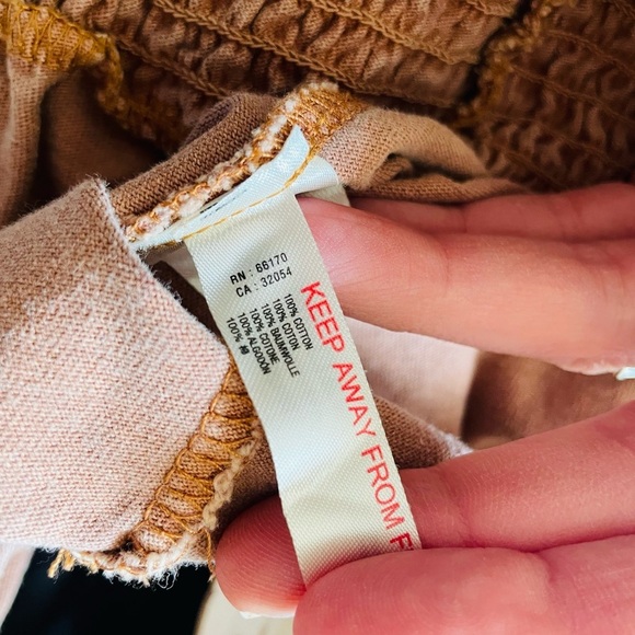 Free People Beach Tan / camel Brown Drop Waist Tunic Mini Dress Swim Cover - Picture 10 of 13